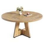Little Tree 47" Round Dining Table For 4-6, Wood Pedestal Base, Oak Finish. Fixed Price $259.99.