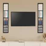 Wall Mount 34 Inch Media Storage Rack Cd Dvd Organizer Metal Shelf Black Nob. Fixed Price $39.99.