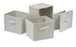 Winsome Capri Foldable Fabric Baskets Beige Set Of 4 Storage Bin. Fixed Price $17.00.