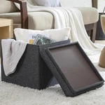 Ornavo Home Square Storage Ottoman Linen Foldable Tufted Cube Foot. Fixed Price $44.37.
