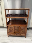 Antique Rosewood Asian Cabinet 14X8X20 Oriental Carved Tabletop. Fixed Price $162.00.
