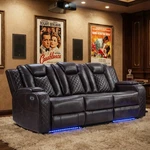 Ebello Power Recliner Sofa W/ Drop-down Table,faux Leather 3 Seat Couch. Fixed Price $873.99.