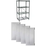 Origami 4 Tier Folding Storage Rack W/ Set Of Magnetic Wire Shelf Liners, Gray. Fixed Price $221.99.