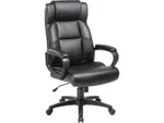 Lorell Soho High-back Leather Executive Chair Black Bonded Seat. Fixed Price $197.99.