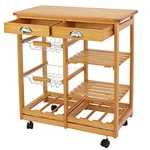 Rolling Wood Pine Kitchen Island Trolley Cart Dining Storage Drawers Stand. Fixed Price $68.19.