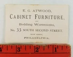 Vintage 1900'S Cabinet Furniture Philadelphia Pennsylvania Business Card. Fixed Price $6.95.