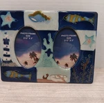 Ceramic Picture Frame Beach & Lighthouse 2 3.5 X 5.5" Photos Shell Fish. Fixed Price $20.00.
