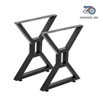 Pair 28" X-shaped Metal Table Legs Heavy Duty Office & Dining Black. Fixed Price $74.00.
