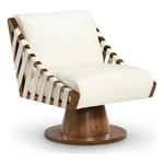 Meridian Furniture Millwin Cream Vegan Leather Swivel Accent Chair. Fixed Price $501.34.