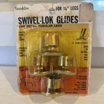Keystone Franklin Swivel Lok Glides For Metal Tubular Legs 7/8 Brass Finish Nos. Fixed Price $20.00.