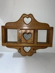 Vintage Wood Wall Shelf With Heart Cutouts And Little Door Made Usa. Fixed Price $37.99.