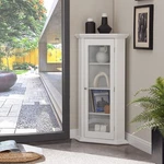 Kings Brand Furniture - Corner Curio Storage Cabinet With Glass Door, White. Fixed Price $159.99.