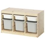 Ikea Trofast Storage Combination With Boxes, Light Stained Pine White/gray. Fixed Price $324.99.