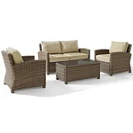 Crosley Furniture Bradenton 4 Piece Fabric Patio Sofa Set In Brown Sand. Fixed Price $1703.99.