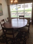 Ethan Allen Used Dining Room Set With 4 Chairs And 2 Captain 1 Leaf. Fixed Price $300.00.