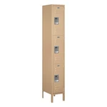 Salsbury Triple Tier 12IN W 6FT H 18IN Unassembled Standard Metal Locker. Fixed Price $352.92.