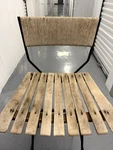 Mcm Arthur Umanoff Style Rush Back Slatted Wood Chair. Restoration Project.. Fixed Price $55.00.