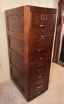 Antique Oak Library Bureau Sole Makers 4-DRAWER Letter-size File Cabinet. Fixed Price $1195.00.