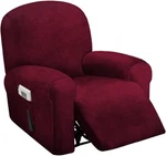 4-PIECE, 1 Seat Recliner Cover, Velvet Stretch Reclining Chair Covers For Cush. Fixed Price $45.99.