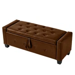 Faux Leather Tufted Storage Ottoman End Of Bed Bench Foot Rest For Living Room. Fixed Price $149.99.