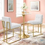 Modway Gold Stainless Steel Upholstered Fabric Counter Stool Set Of 2. Fixed Price $470.75.