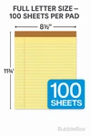 Tops Legal 8.5X11.75 Canary Ruled 100 Sheet Pads 9-PACK Bubblebox. Fixed Price $42.95.