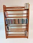 Cd Rack Solid Oak Wood Tower Dowel Style 250 Disk Capacity Display Storage Vgt. Fixed Price $110.00.