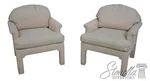 63079EC: Pair Drexel Modern Design Upholstered Club Chairs. Fixed Price $1095.00.