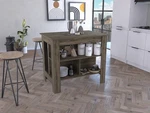 Cala Kitchen Island, Four Legs, Three Shelves -dark Brown. Fixed Price $271.91.