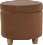 Home Decor Upholstered Round Storage Ottoman For Living & Bedroom, Spice. Fixed Price $271.20.