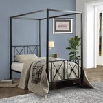 Stylish Lexter Twin Metal Canopy Bed Black Finish - Perfect For Any Room. Fixed Price $361.99.
