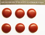 6 Made Usa Mahogany Tan Brown Genuine Leather Covered Buttons, Metal Loop. Fixed Price $12.55.