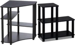 Space-saving Corner Desk & Accent Shelf Set Espresso/black Finish. Fixed Price $96.99.