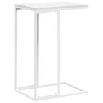 Vidaxl Engineered Wooden Iron Side Table - White Finish, 15.7"X11.8"X23.2" .... Fixed Price $60.22.