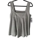 Liverpool Los Angeles Black White Geo Print Square Neck Top Size Peplum. Fixed Price $17.64.