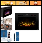 Smart Electric Fireplace 28" Recessed Wall Mount - Flame Colors, 1300W Heater. Fixed Price $710.99.
