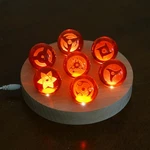Anime-inspired Crystal Ball Night Light With Wooden Base Glass Ambient Desk Lamp. Fixed Price $39.99.