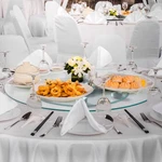 24 Glass Lazy Susan Turntable, Tempered Dining Centerpiece With. Fixed Price $82.73.