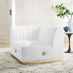 Modway Conjure Channel Tufted Performance Velvet Left Corner Chair In Gold/white. Fixed Price $457.13.