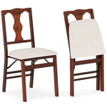 Set 2 Folding Dining Chairs W/rubber Wood Frame, Soft Padded Seat Cushion. Fixed Price $139.99.