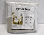 Great Bay Home Recliner Reversible Furniture Protector White/brown 79" X 68". Fixed Price $7.99.