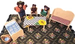 Vintage Miniature Felt Bear Family & Furniture Gail Wilson Kit Artisan 2" 3" 4". Fixed Price $88.81.