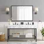 Modway Kingsley 60" Black Stainless Steel Bathroom Vanity White. Fixed Price $692.30.