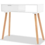Vidaxl 244737.A White Console Table Solid Pinewood 31.5"X11.8"X28.3" Damaged. Fixed Price $29.39.