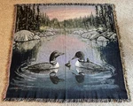 Waterfowl Loon Bird Lake Nature Woven Tapestry Throw Blanket Usa Rustic Midwest. Fixed Price $49.99.