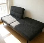 71.25" Modern Memory Foam Pillow Top Futon, Charcoal Convertible Sleeper Sofa. Fixed Price $269.99.