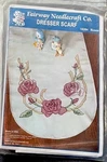 Fairway Needlecraft Co. Dresser Scarf Floral Embroidery. New Old Stock. Fixed Price $7.50.