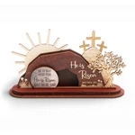 Risen Easter Decor Wooden Resurrection Scene With Empty Tomb, Cross &.... Fixed Price $16.79.
