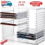 Stackable Cd/dvd Multimedia Holder, Storage Rack, Clear Plastic 30 Cd, Us. Fixed Price $36.99.