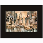 Times Square Sepia New York Watercolor Print By Roustam Nour Nyc Wall Art. Fixed Price $30.00.